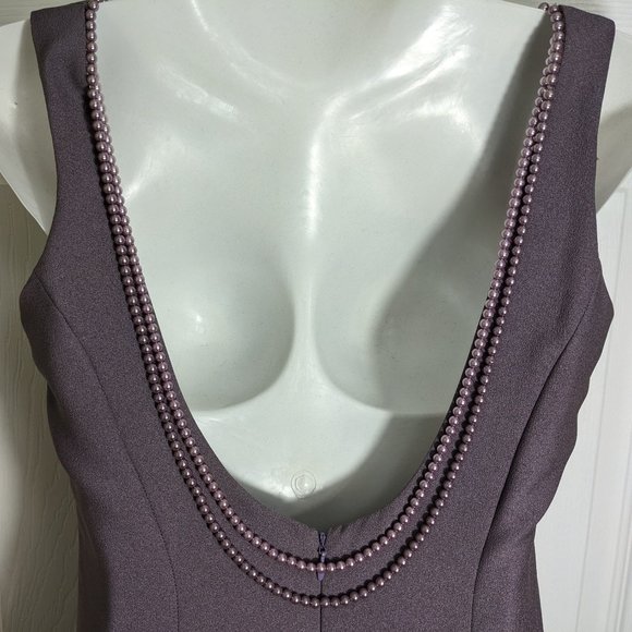 Watters & Watters Heather Sleeveless Faux Pearl Neckline Maxi Formal Dress - 6 - Picture 9 of 15